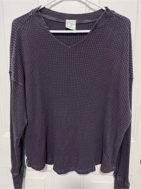 Aerie Waffle Knit Long Sleeve Top